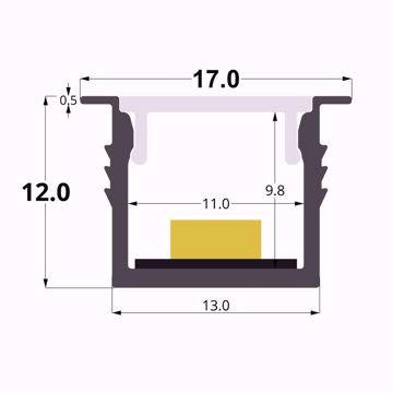 Picture of Recessed 17x12mm aluminium profile