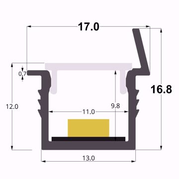 Picture of Recessed 17x18mm aluminium profile